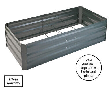 Large Metal Garden Bed Grey