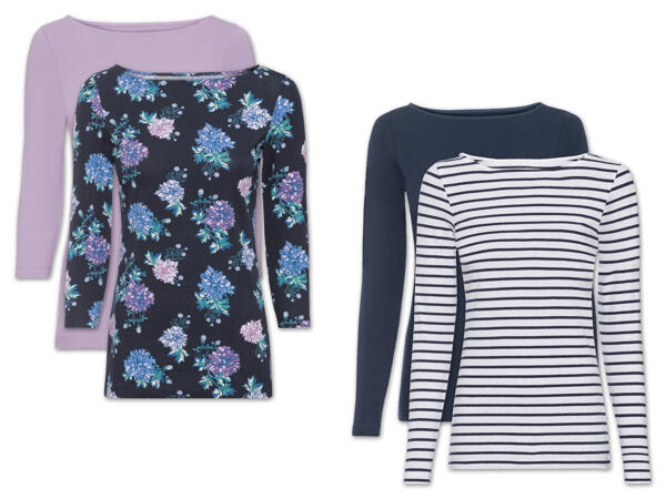 Damen Langarmshirt, 2 Stück