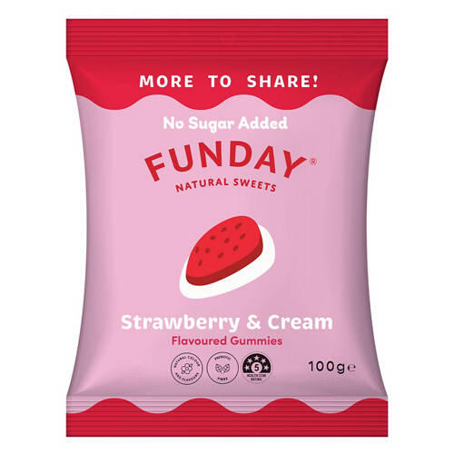 Natural Sweets Flavoured Gummies Strawberry & Cream 100g