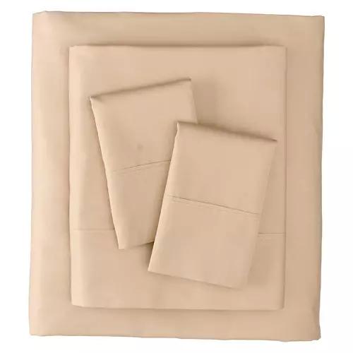 Queen Size 300 Thread Count Cotton Percale Sheet Set, Taupe