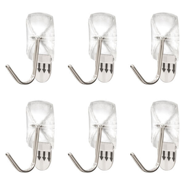 Easy Home Clear Small Hooks - 6pk