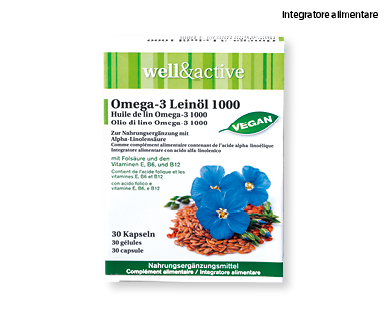 Capsule di olio di lino Omega 3 WELL & ACTIVE