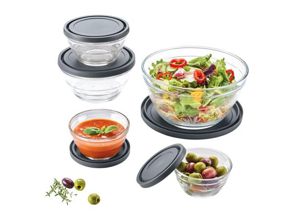 Livarno Home Grey Glass Bowl Set - 5 Pack