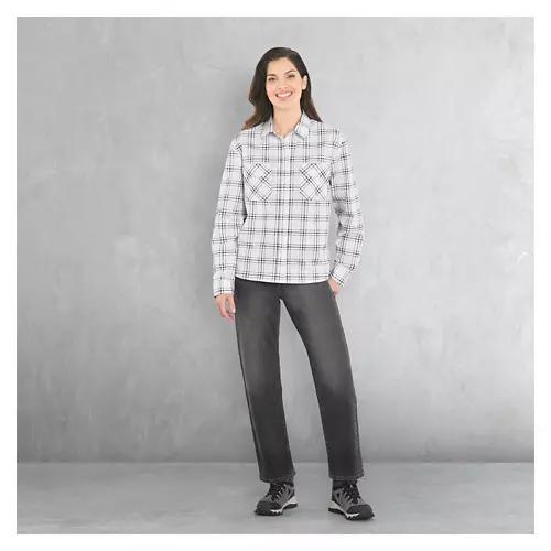 Ladies Flannel Shirt - White, M