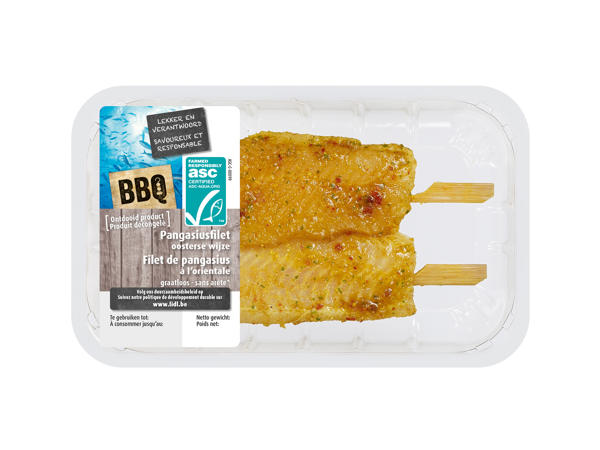 Brochettes de pangasius à l'orientale