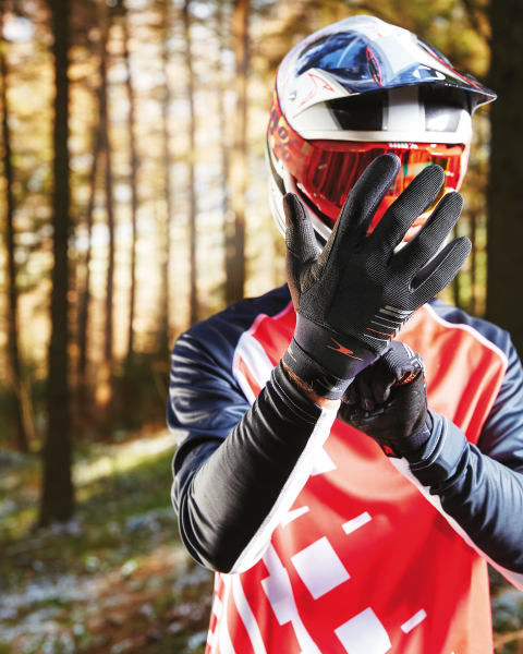 Black/Red MTB Gloves