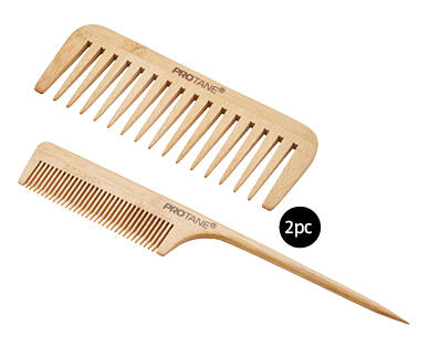 Assorted Hair Brushes or Comb Set 2pc with Bamboo Finish