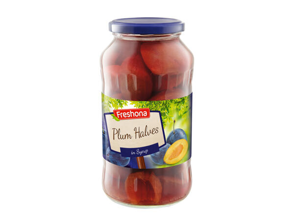 Plum Halves in Syrup