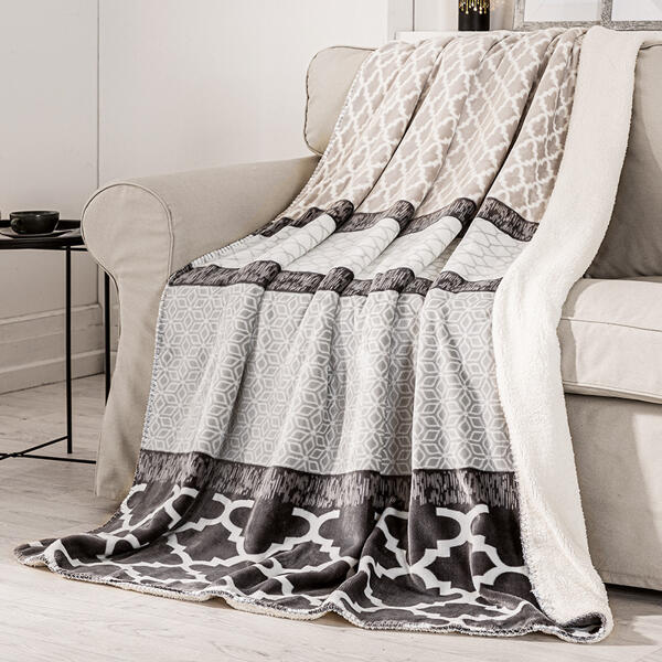 Flanell-Sherpa-Wohndecke