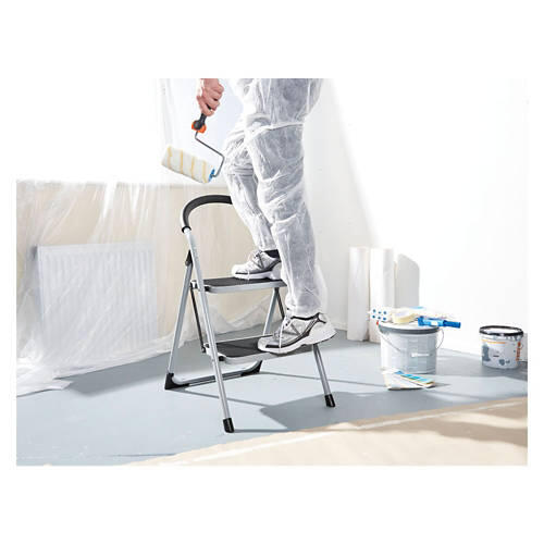 2 Step Folding Step Stool, Gray