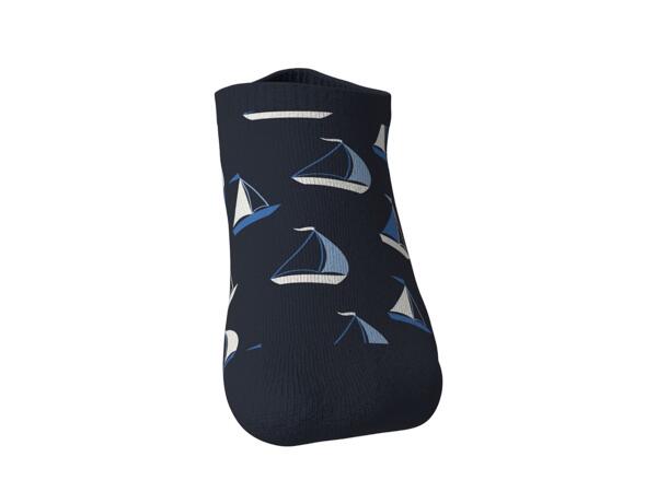LUPILU Kids' Blue/Grey/Striped Trainer Socks - 7 Pack