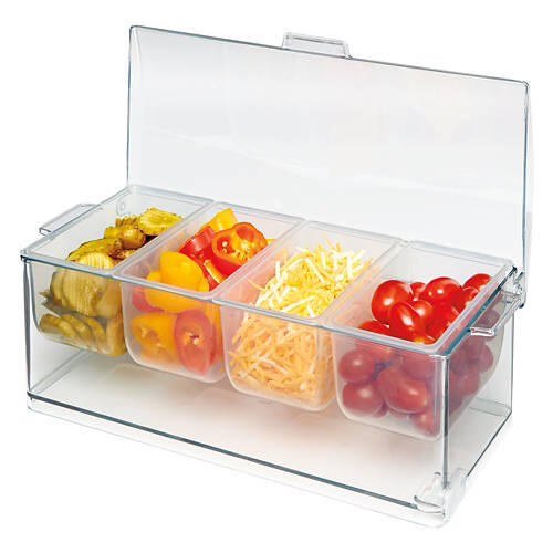 Food Storage Garnish Bar with Lid - Clear