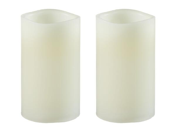 Livarno Home White LED Real Wax Candles - 2 Pack
