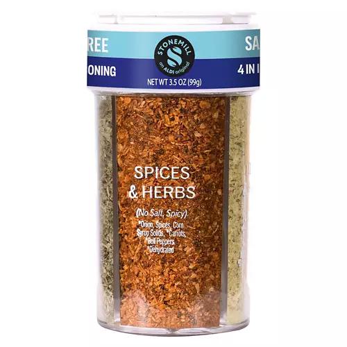 Spices & Herbs Salt Free 4 in 1 Seasoning, 3.5 oz