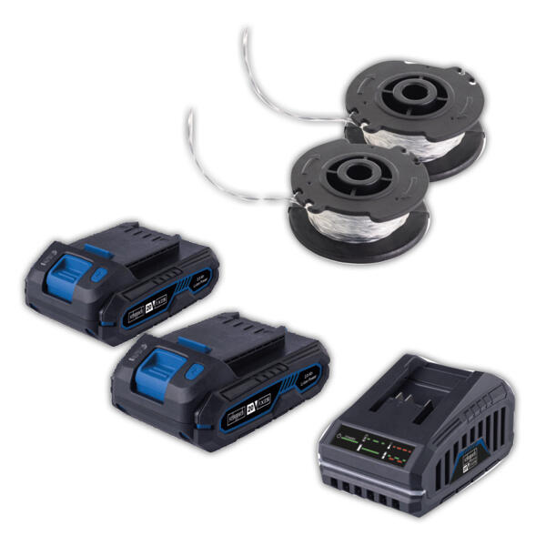2in1 20 V AkkuRasentrimmer-Set mit 2 Akkus