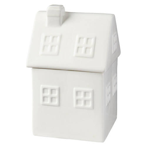 Village House Candle - Peppermint & Vanilla, Tall White