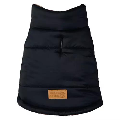 Pet Reversible Luxury Puffer Coat - Black Check, M