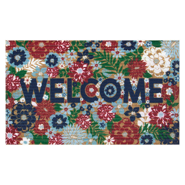 KIRKTON HOUSE Welcome Floral Faux Coir Doormat