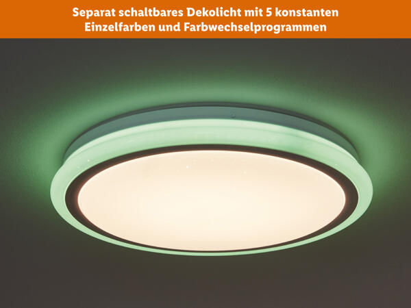 LED-Deckenleuchte mit Farb-Dekolicht