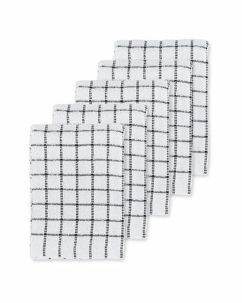 Black Terry Tea Towels 5 Pack