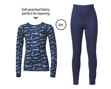 Children's Thermal Underwear 2pc - Blue, Camo or Black
