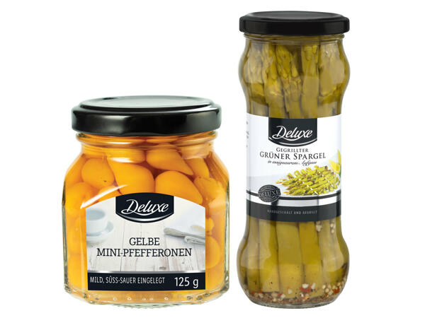 DELUXE Gegrillter grüner Spargel oder Mini-Pfefferonen