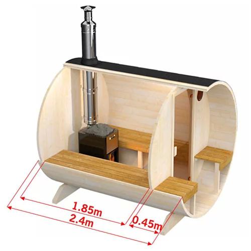 SONNENKÖNIG Sauna tonneau en bois de pin 6