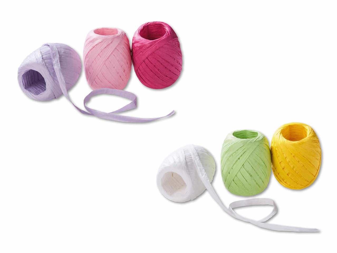 Rubans en raphia, lot de 3