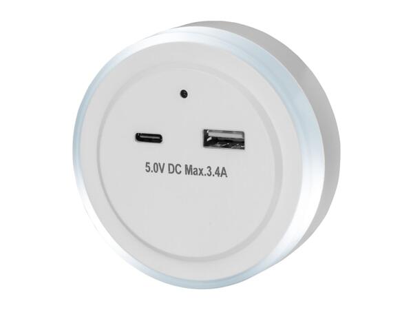 Livarno Home LED Night Light With USB Outputs