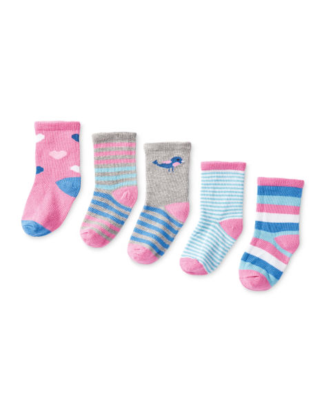 Bird Print Baby Socks 5-Pack