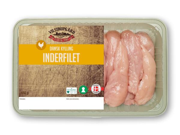 VILSTRUPGÅRD Danske kyllingeunderlår, hele lår med ryg, kyllingebrystfilet uden vand eller kyllingeinderfilet