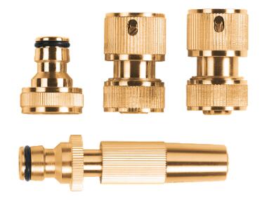 Parkside Brass Hose Connector System, 2-Way Hose Splitter, Tap or Spray Gun