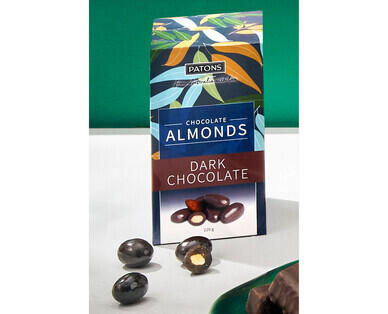Patons Dark or Milk Chocolate Coated Almonds 220g