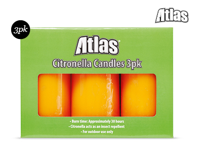 CITRONELLA CANDLES 3PK
