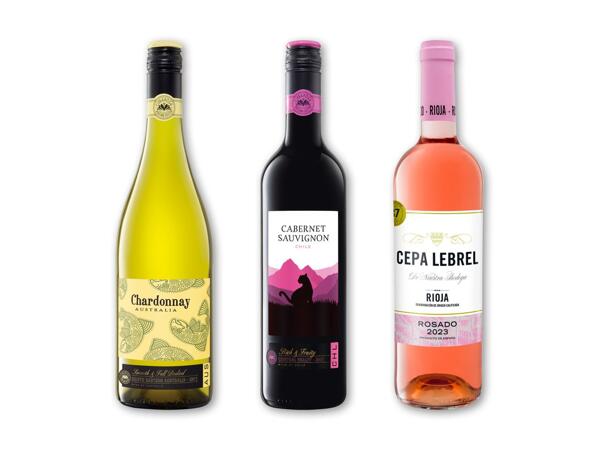 Chardonnay, Rosado Joven eller Cabernet Sauvignon