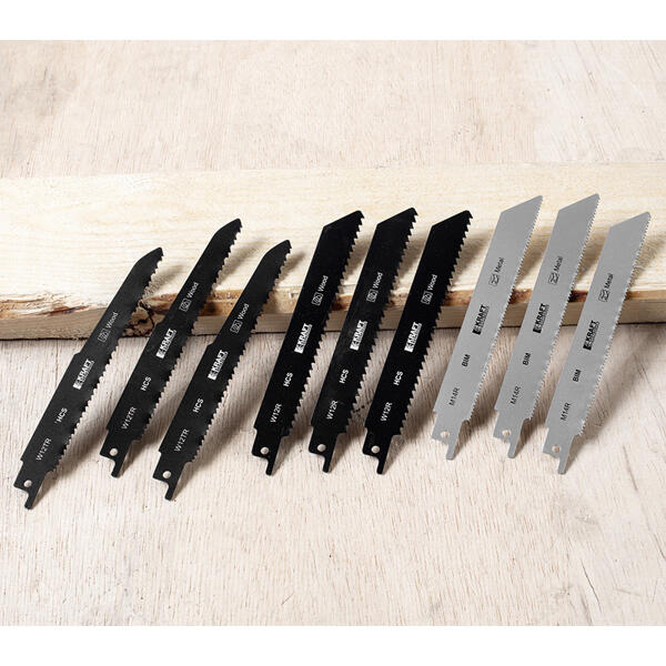 Säbelsägeblatt-Set 9tlg. für Holz & Metall