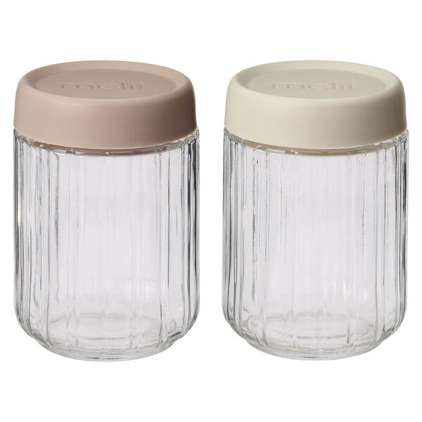 Melii Gray/Pink Fluted Glass Jar