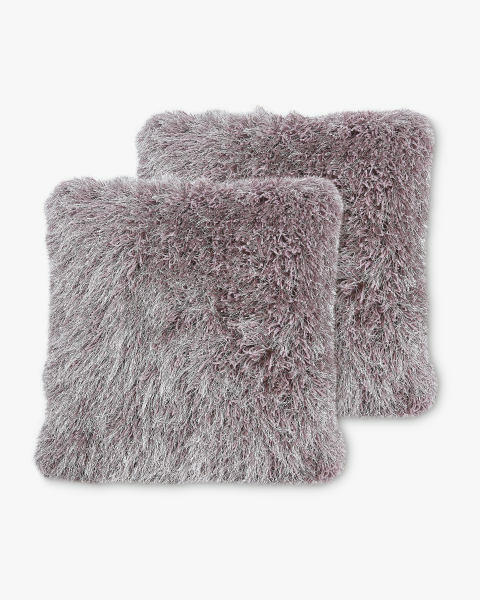 Shaggy Cushion Lilac - 2 Pack