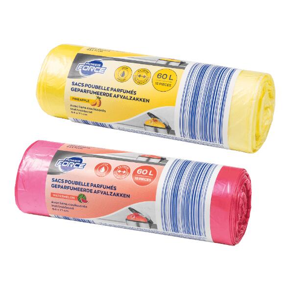POWER FORCE(R) 				Parfümierte Müllbeutel, 60 l