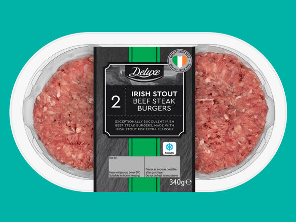Deluxe 2 Irish Stout Beef Steak Burgers