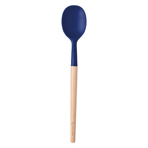 Beechwood & Silicone Solid Spoon, Navy Blue