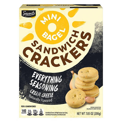 Cream Cheese Flavored Mini Bagel Sandwich Crackers, 7.05 oz
