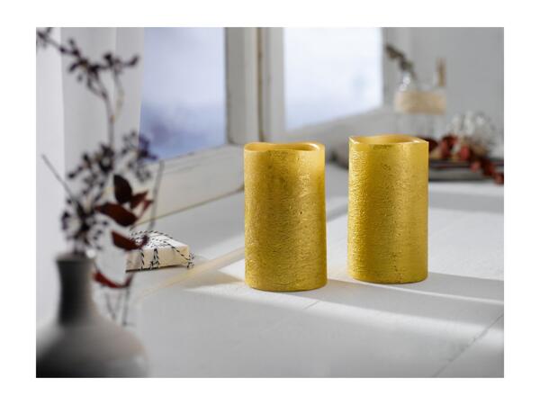 Livarno Home Golden LED Real Wax Candles - 2 Pack
