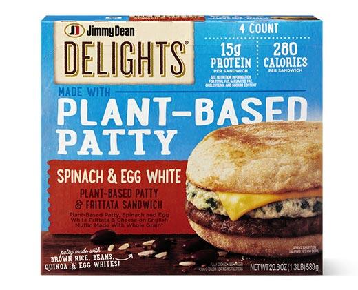 Jimmy Dean 
 Delights Plant-Based Spinach & Egg White Breakfast Sandwich