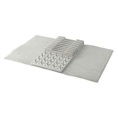 Dish Drying Mat with Rack, Gray