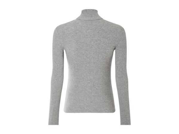 Esmara Ladies' Ribbed Turtleneck Top - Grey