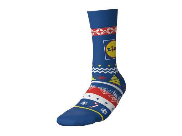 Adults' Blue Lidl Christmas Socks