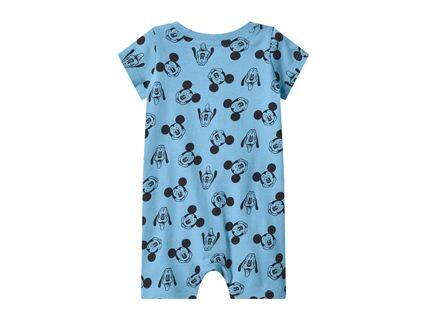 DISNEY Blue Baby Short-Sleeve Sleepsuit with Mickey Mouse Design