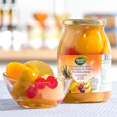 Fruitmix op siroop