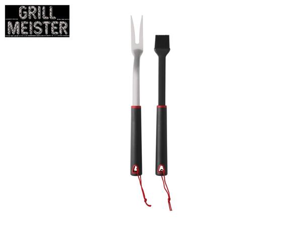 Grillmeister Barbecue Fork & Basting Brush - 2 Piece Set